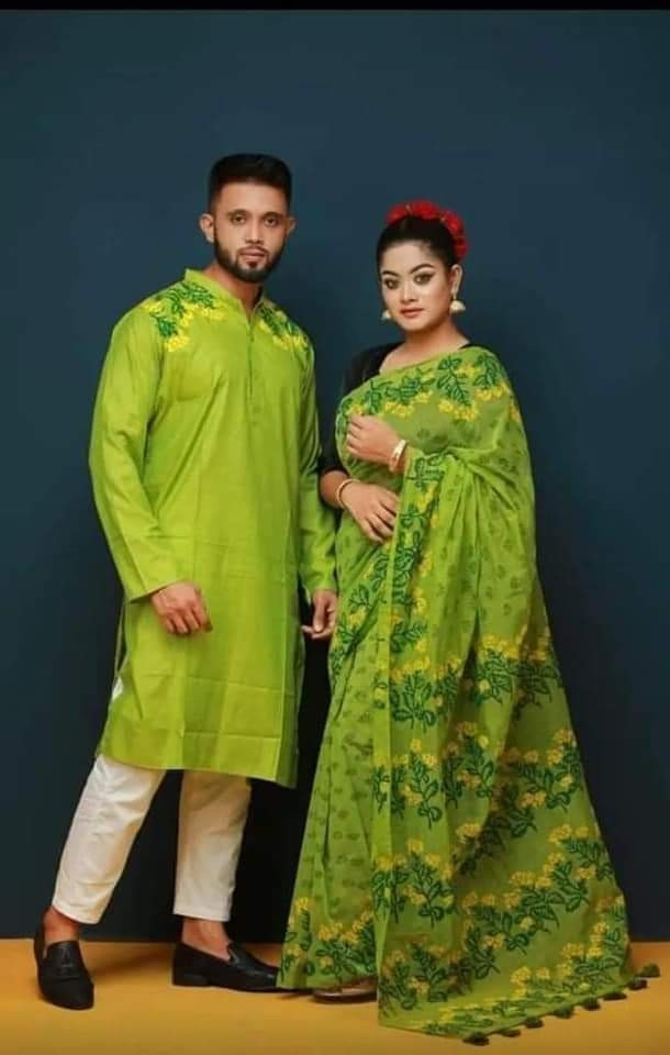 Dhupian  Saree + Punjabi (Couple set)
