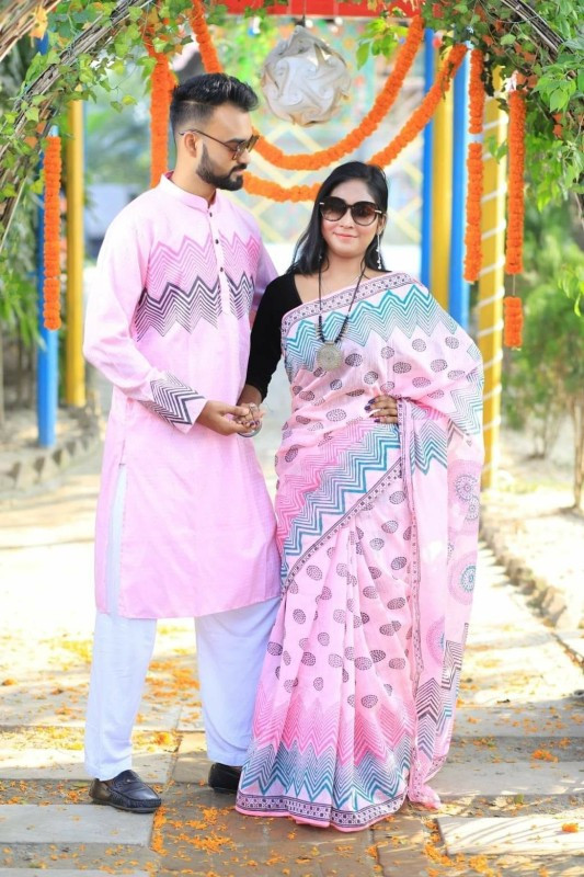 Dhupian  Saree + Punjabi (Couple set)