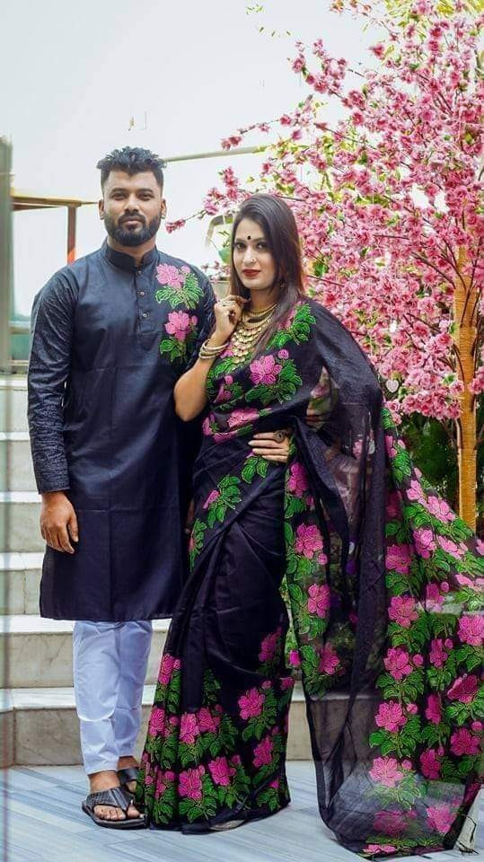 Dhupian  Saree + Punjabi (Couple set)