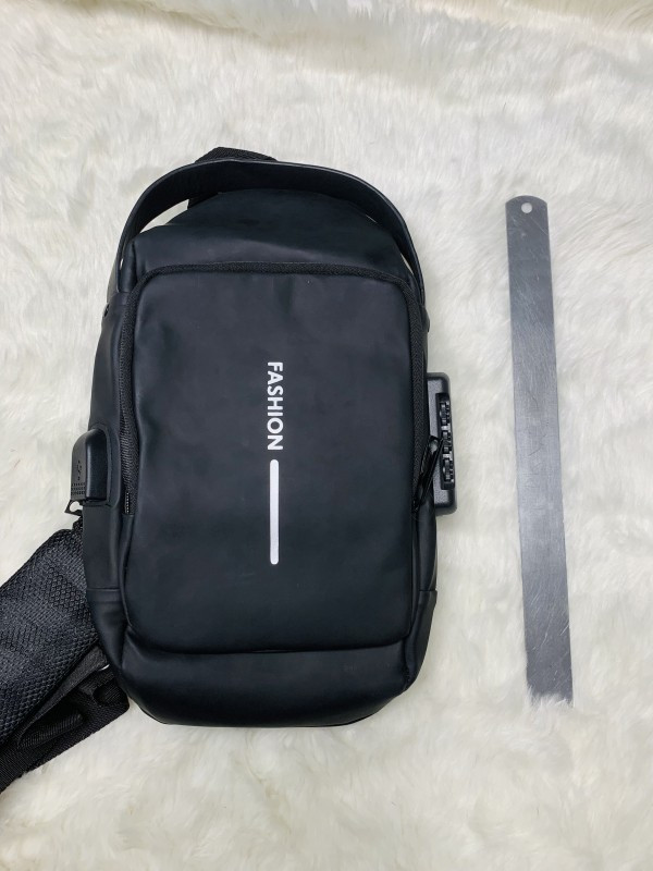 Multifunction Patent Leather Chest Bag Waterproof Men Crossbody Bag Anti-Theft Travel Shoulder Bags Male Sports Fanny Pack
