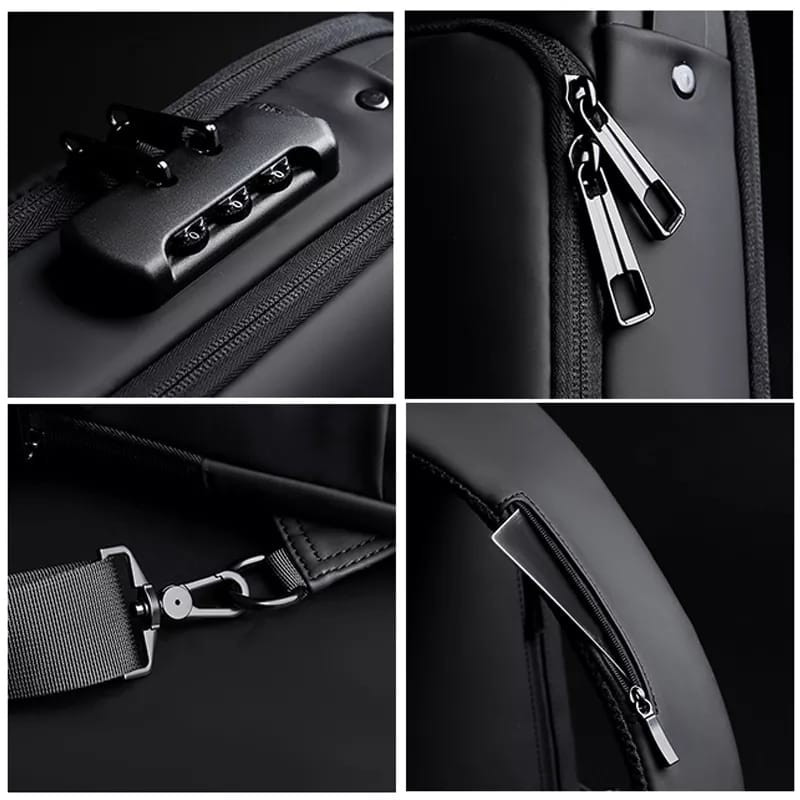 Multifunction Patent Leather Chest Bag Waterproof Men Crossbody Bag Anti-Theft Travel Shoulder Bags Male Sports Fanny Pack